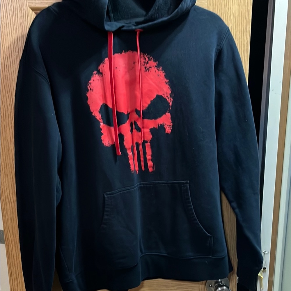 Marvel Black Hoodie with Red Skull